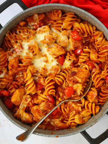 BBQ chicken pasta bake