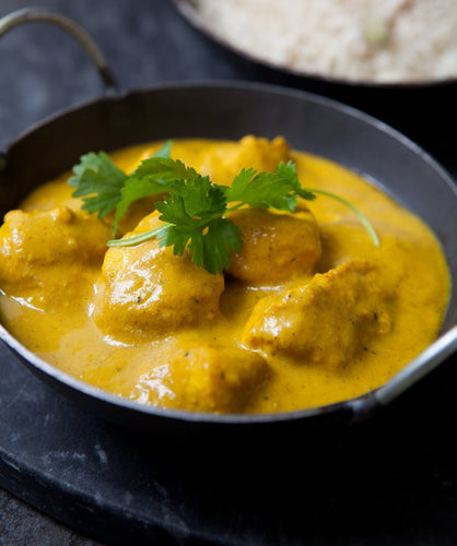 Chicken Korma with white rice & broccoli